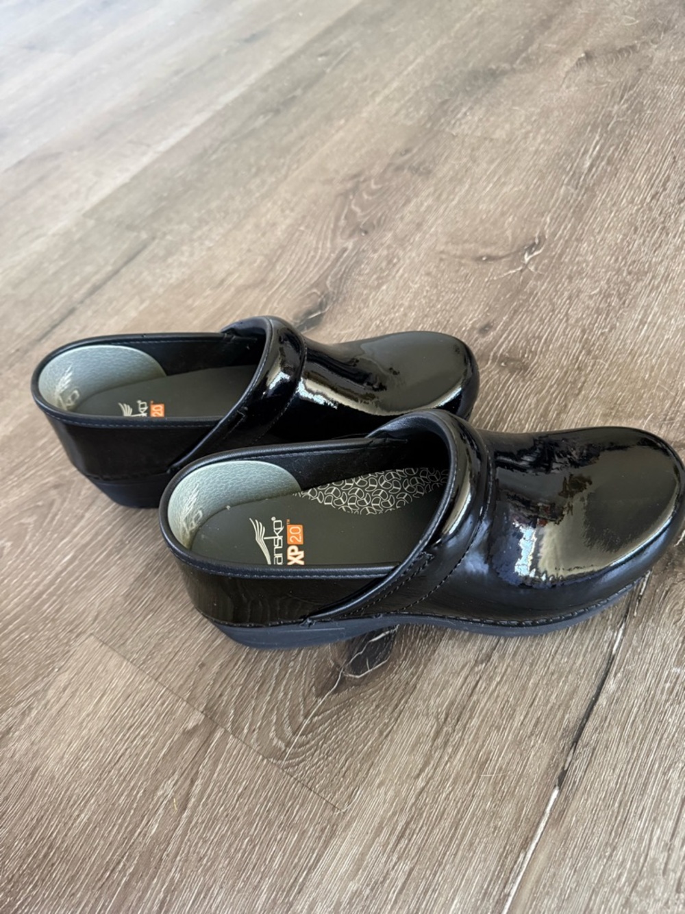 Dansko Professional Black Patent Leather Slip-On Clogs - Picture 4 of 6